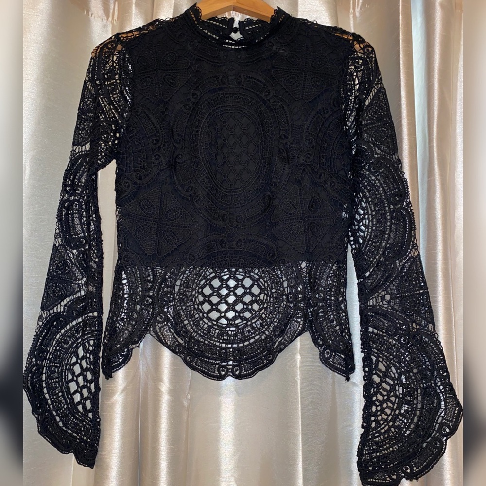 Crochet Long-sleeve Top